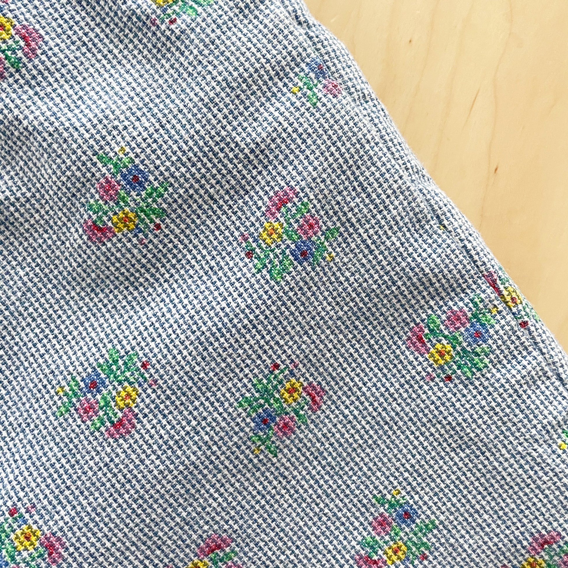 Vintage OshKosh Floral Houndstooth Overalls - Yellow Clover Vintage Kids Clothes