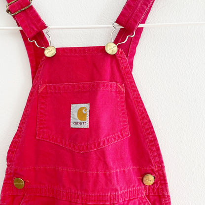 Carhartt Red Flannel-Lined Overalls • 2T (?) - Yellow Clover Vintage Kids Clothes