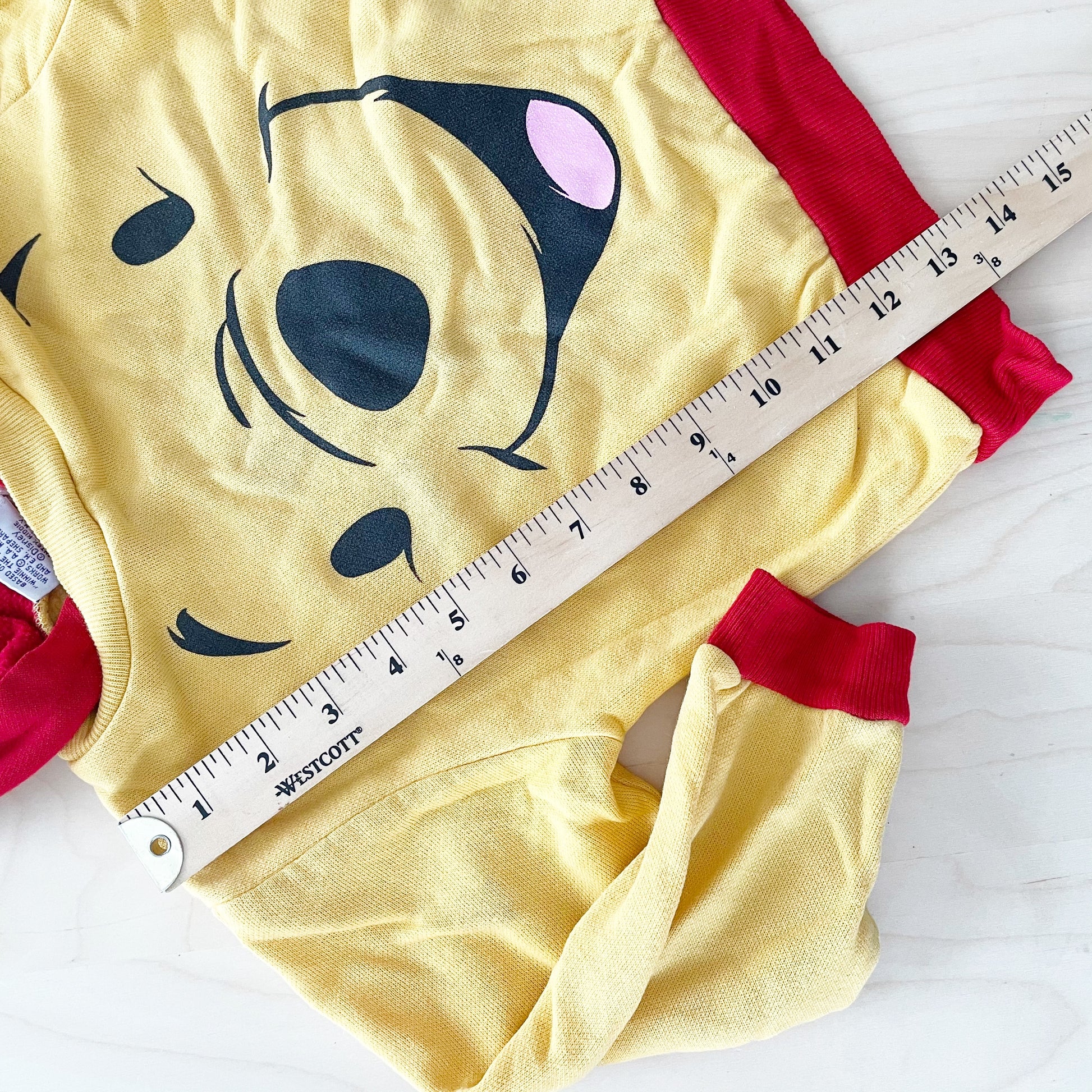Vintage Pooh Eared Hooded Sweatshirt - Yellow Clover Vintage Kids Clothes