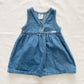 OshKosh Medium Wash Denim Pinafore Dress - Yellow Clover Vintage Kids Clothes