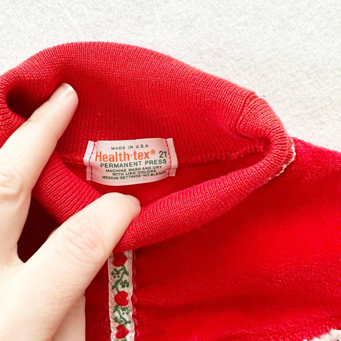 Healthtex Red Velour Turtleneck Dress