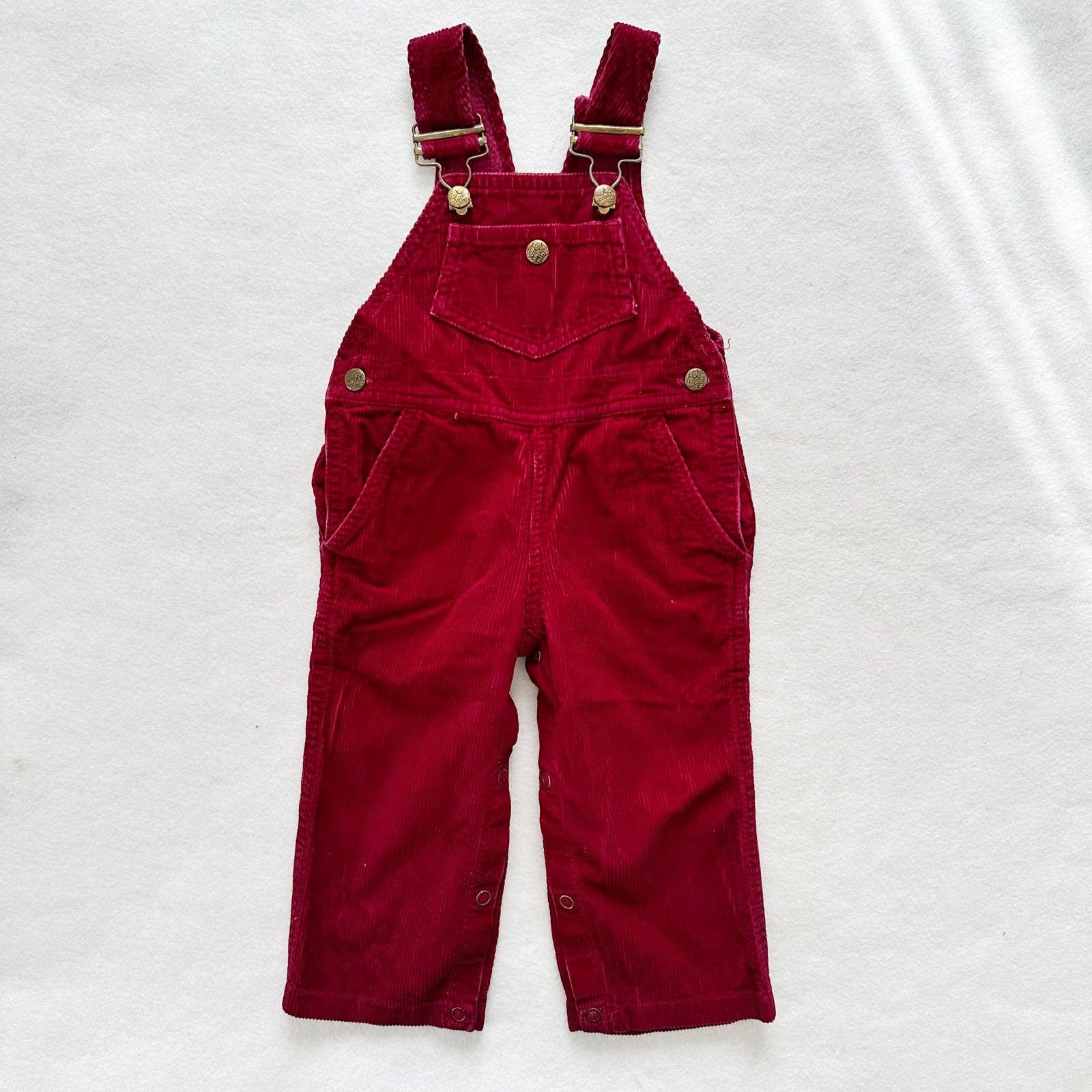 Vintage Happy Kids Cord Overalls: 12m - Yellow Clover Vintage Kids Clothes