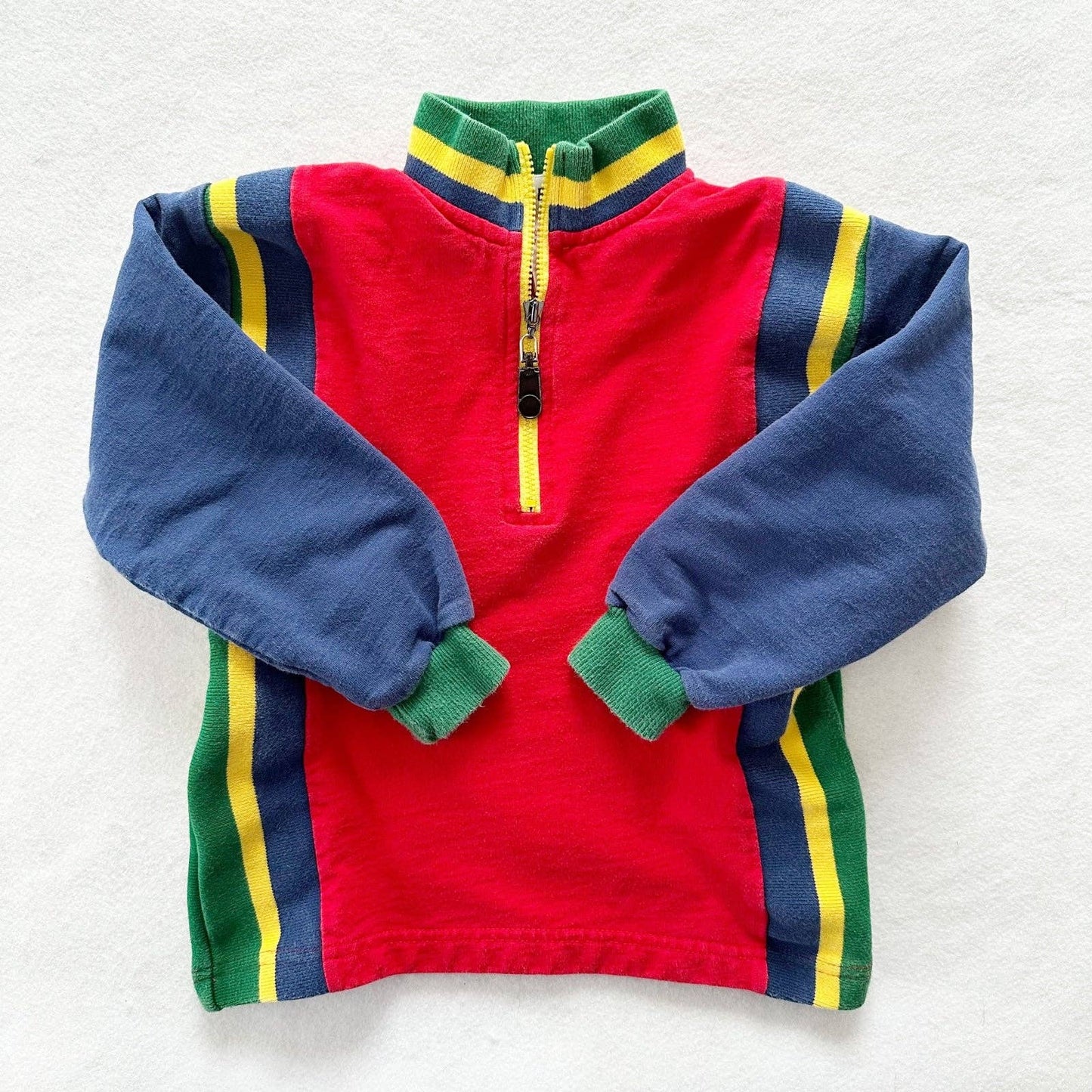 Vintage Gymboree Colorblock Boys Pullover Zip Sweatshirt