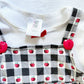 Gingham Apple Top and Leggings Set - Yellow Clover Vintage Kids Clothes