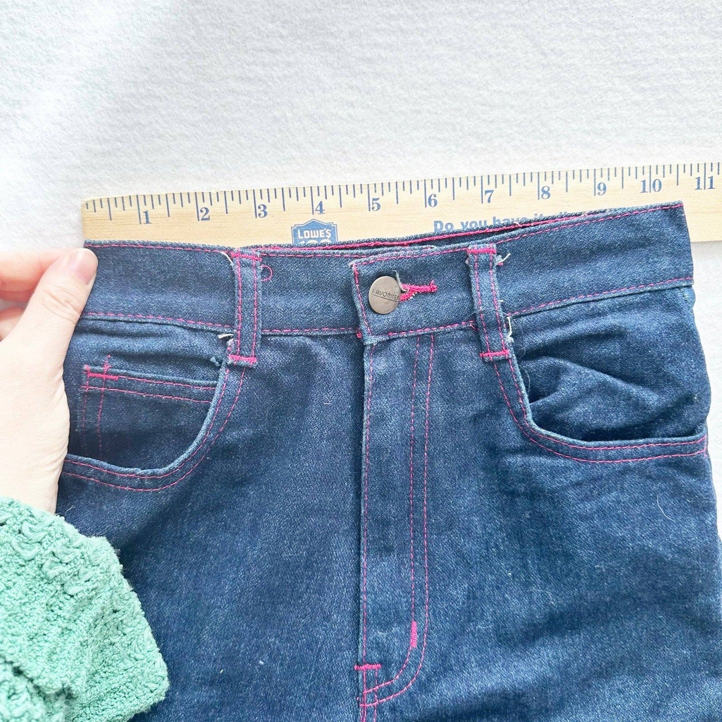 Vintage Favorites Butterfly Flower Embroidered Jeans: 10y - Yellow Clover Vintage Kids Clothes