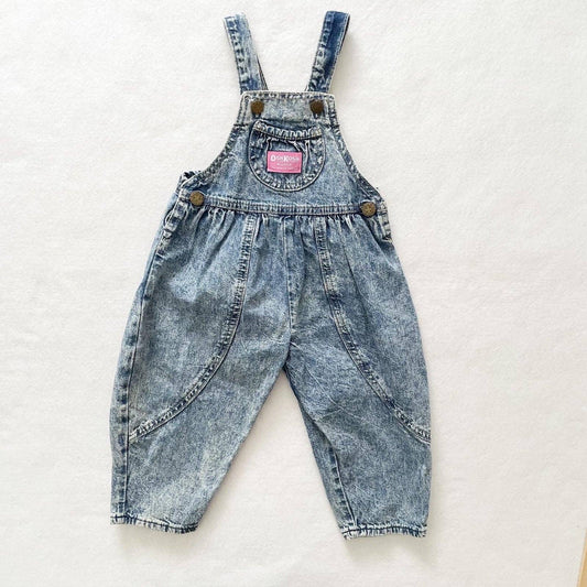 Vintage OshKosh Acid Wash Bubble Leg Overalls