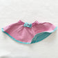 OshKosh Pink and Turquoise Polka Dot Bow Skirt - Yellow Clover Vintage Kids Clothes