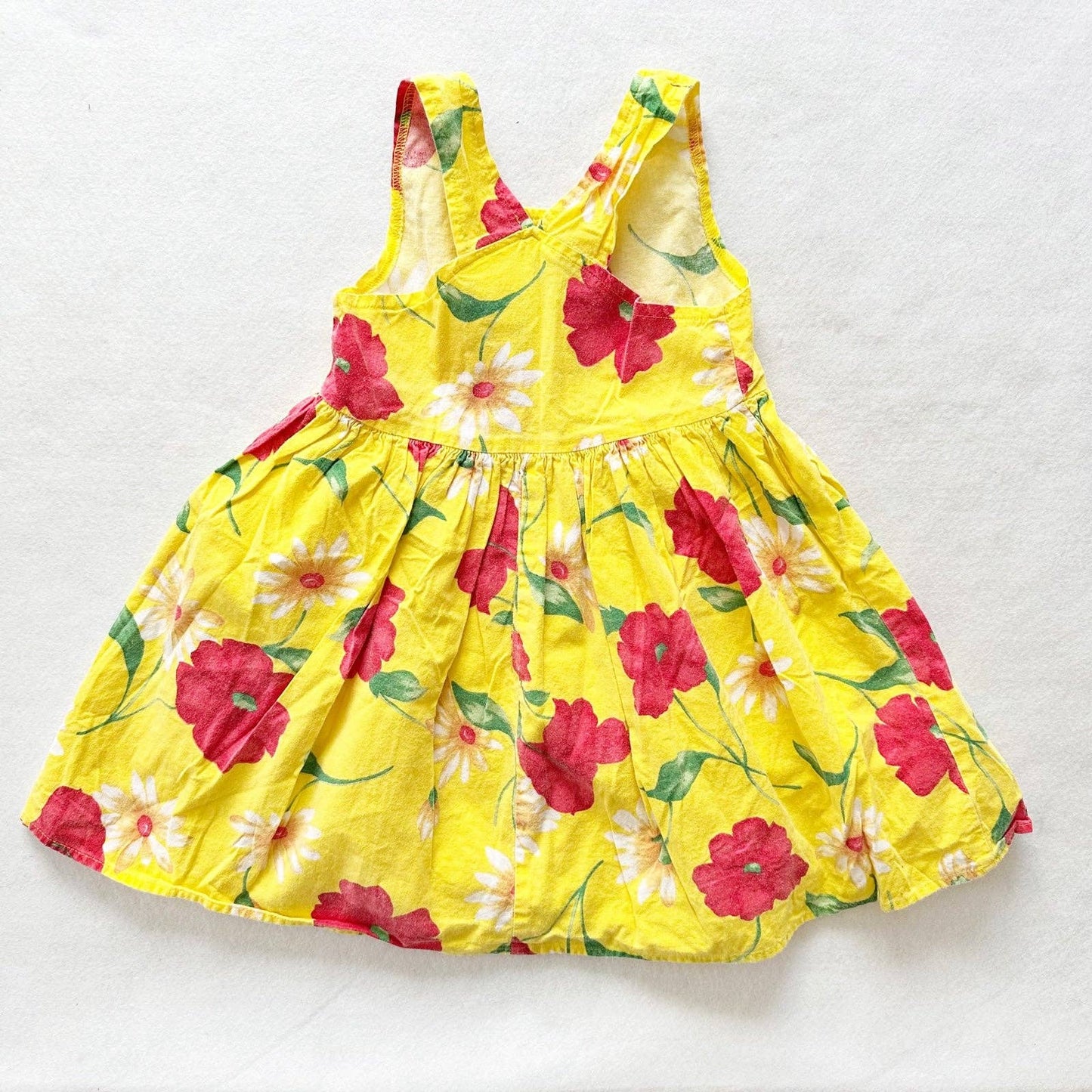 SWAT Poppy + Daisy Flower Dress - Yellow Clover Vintage Kids Clothes