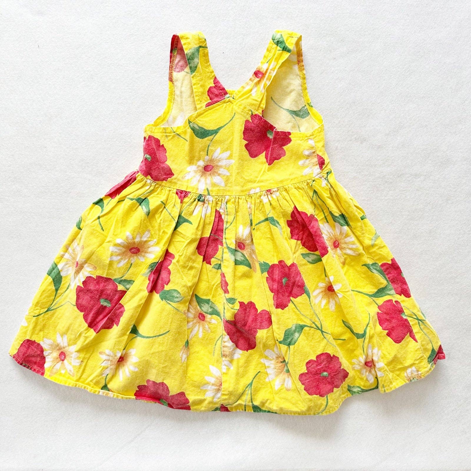 SWAT Poppy + Daisy Flower Dress - Yellow Clover Vintage Kids Clothes