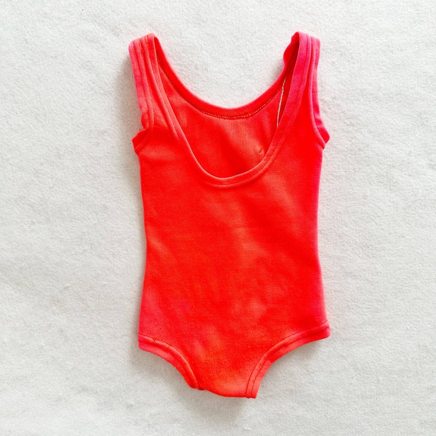 Vintage 70s Bright Pink Orange Swimsuit: 2T - Yellow Clover Vintage Kids Clothes