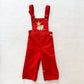 Vintage All Pro Football Appliqué Cotton Overalls: 24m - Yellow Clover Vintage Kids Clothes