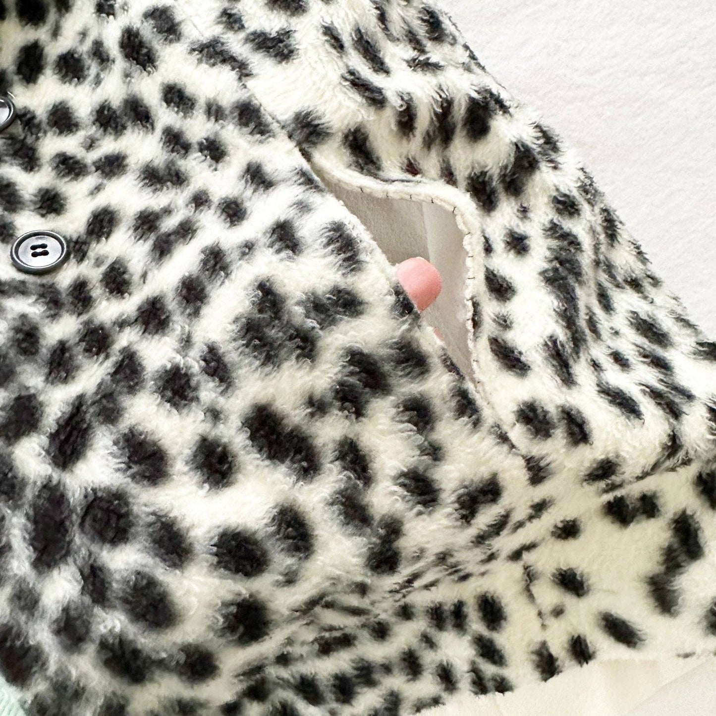 Handmade Dot Faux Fur Cape Coat - Yellow Clover Vintage Kids Clothes