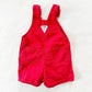 OshKosh Solid Red Shortall Overalls - Yellow Clover Vintage Kids Clothes