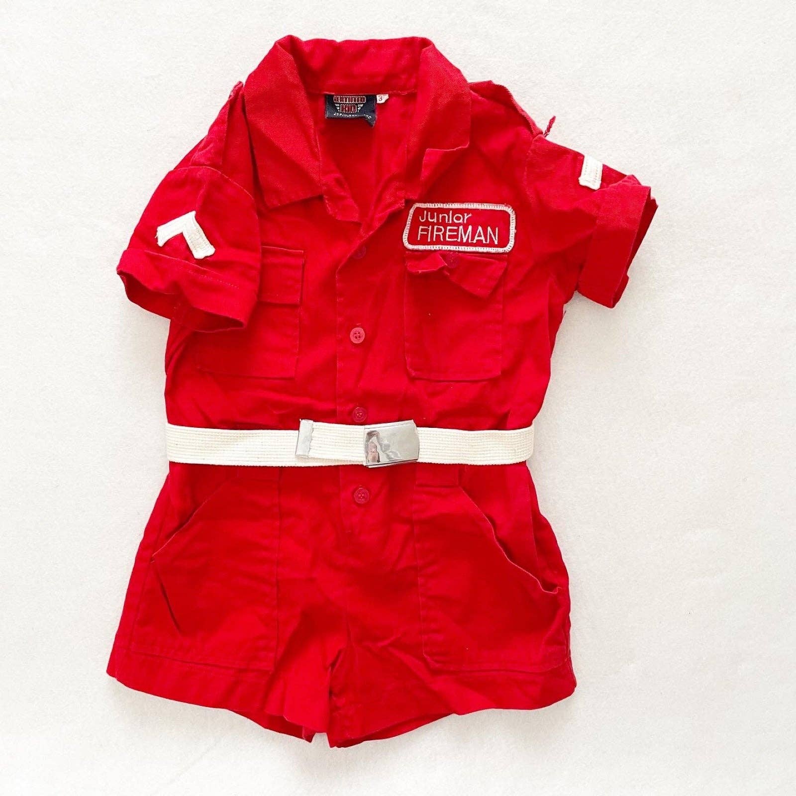 Vintage Certified Kid Junior Fireman Kids Romper