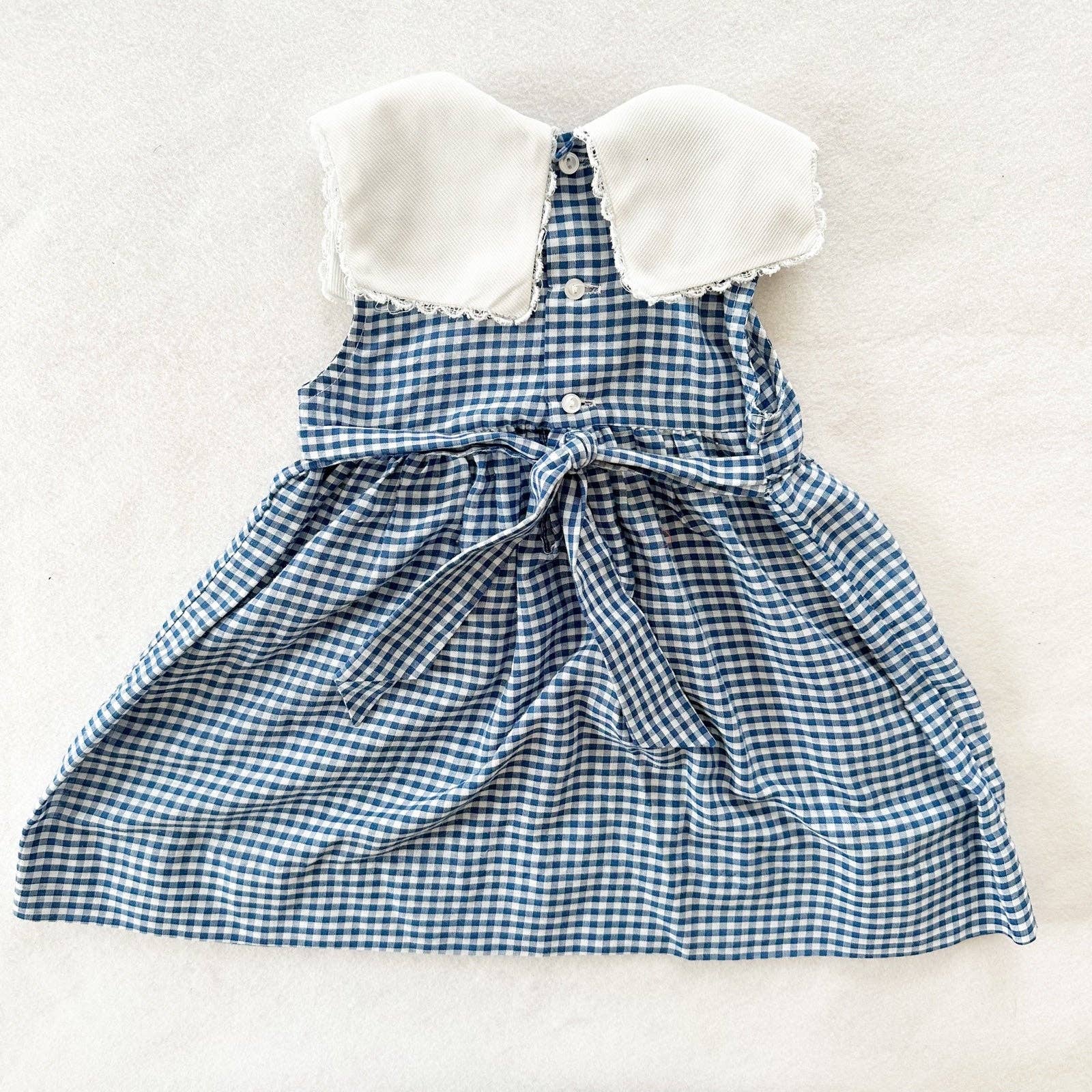 Polly Flinders Gingham Flower Collar Dress – Yellow Clover Vintage Kids Clothes Polly Flinders Gingham Flower Collar Dress – Yellow Clover Vintage Kids Clothes