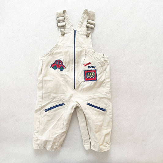 Buster Brown Vehicles Overalls Romper - Yellow Clover Vintage Kids Clothes