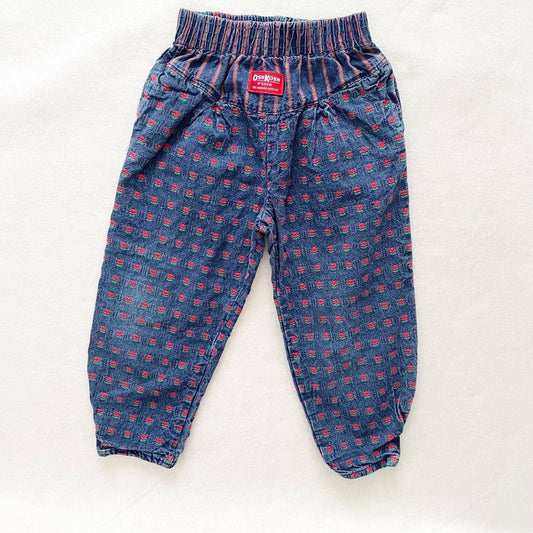 OshKosh Rose Woven Pull On Pants - Yellow Clover Vintage Kids Clothes