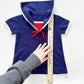 Vintage Sweater Knit Sailor Short Sleeve Top: 4T - Yellow Clover Vintage Kids Clothes
