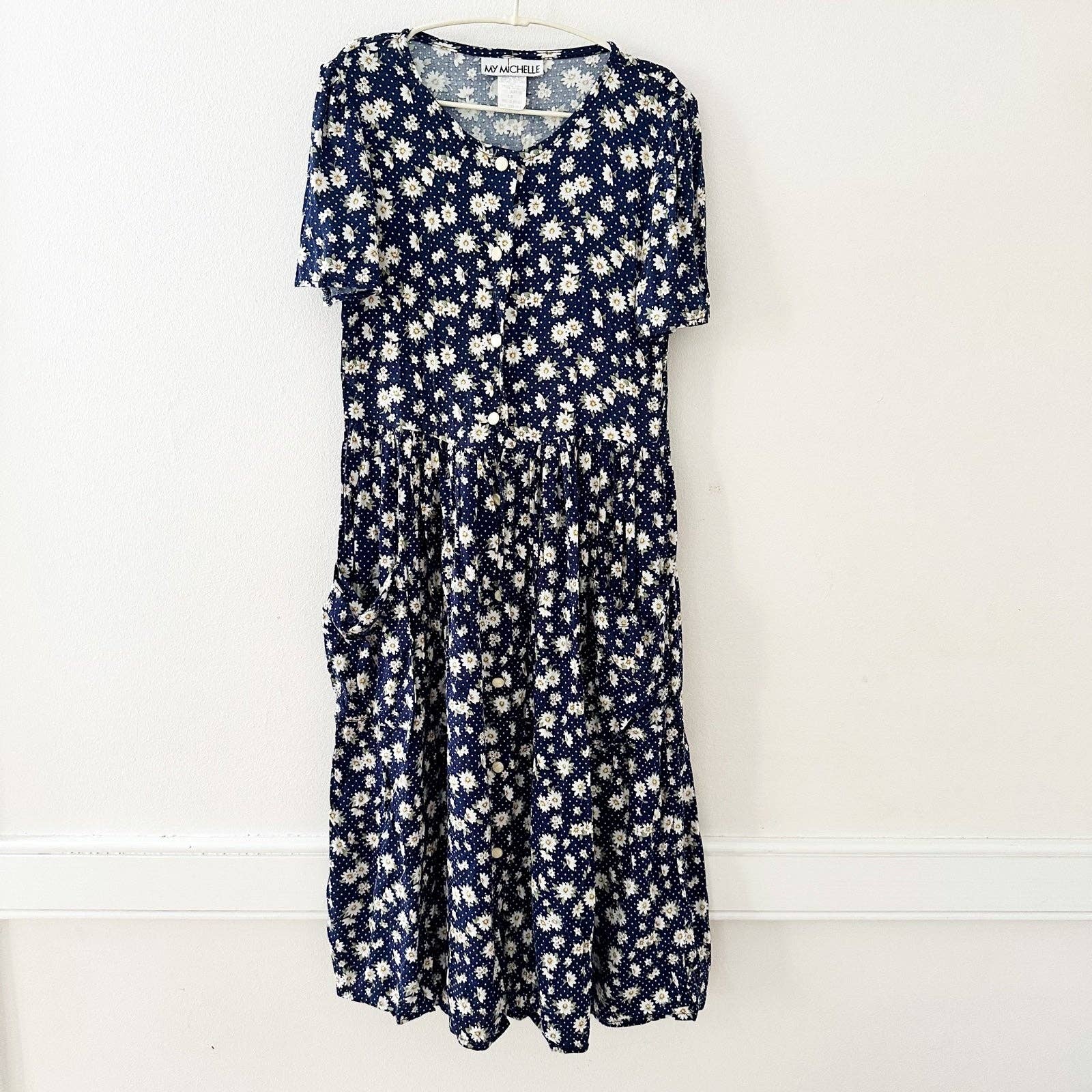 My Michelle Daisy Polka Dot Dress - Yellow Clover Vintage Kids Clothes