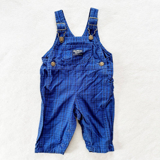 OshKosh Plaid Print Overalls - Yellow Clover Vintage Kids Clothes