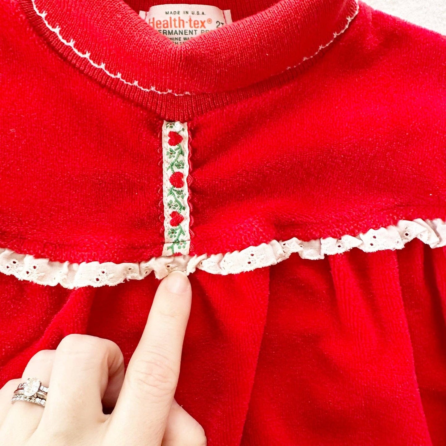 Healthtex Red Velour Turtleneck Dress