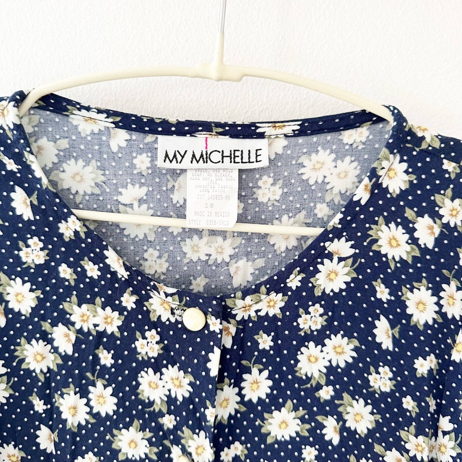 My Michelle Daisy Polka Dot Dress - Yellow Clover Vintage Kids Clothes