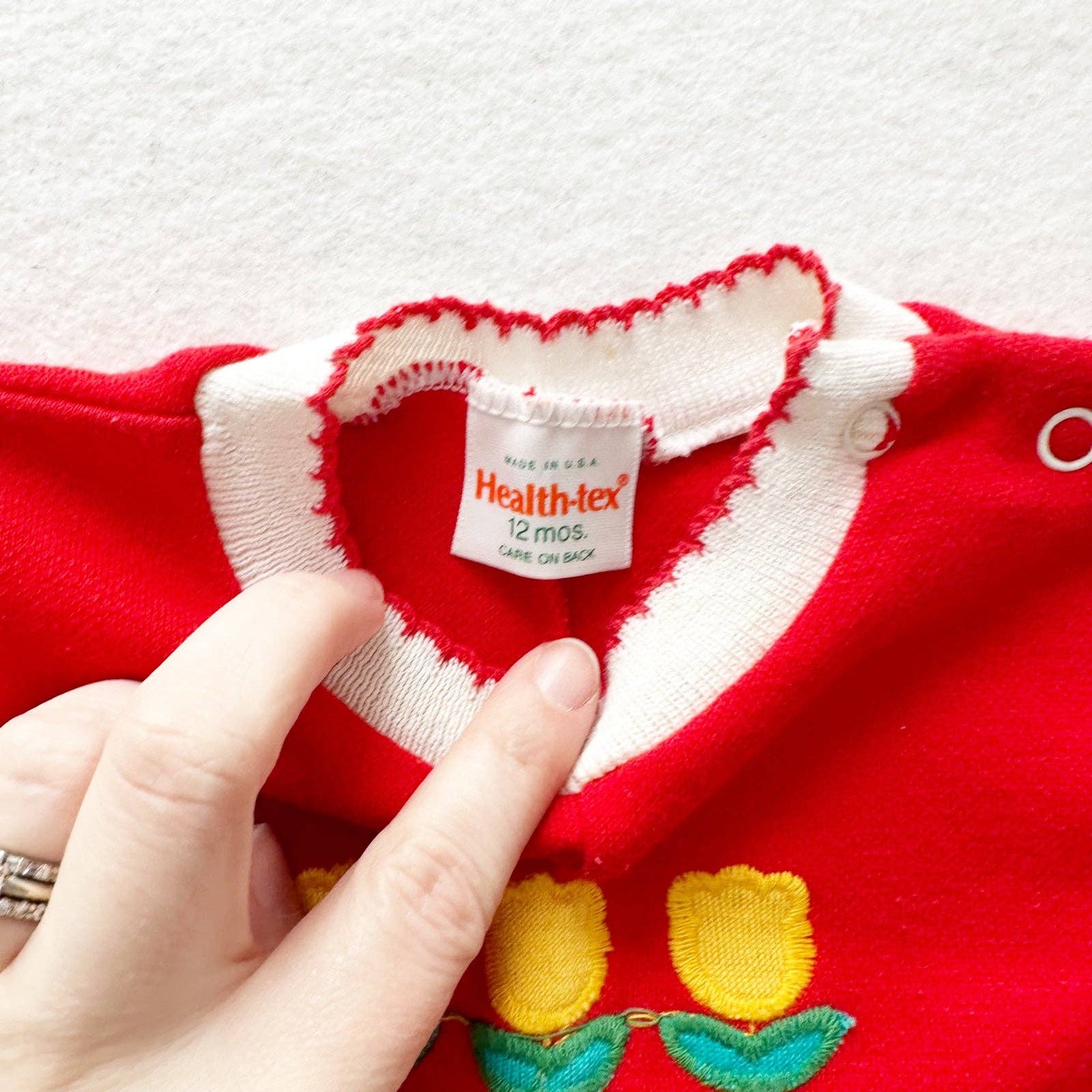 Healthtex Flowers + Butterfly Jumpsuit - Yellow Clover Vintage Kids Clothes