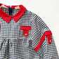 Gingham Red Accent Long Sleeve Dress - Yellow Clover Vintage Kids Clothes