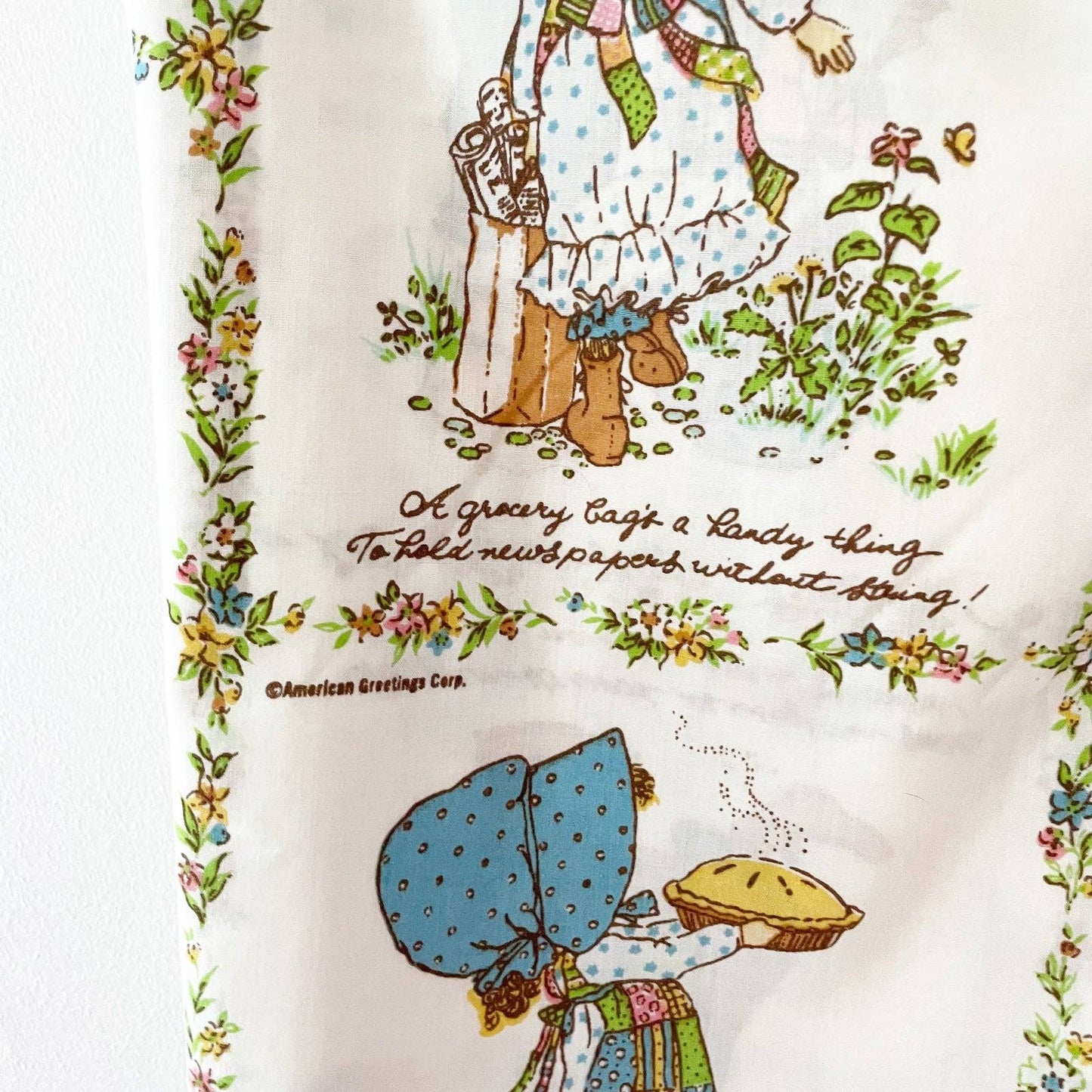 American Greetings Holly Hobbie Full Size Sheet Set - Yellow Clover Vintage Kids Clothes