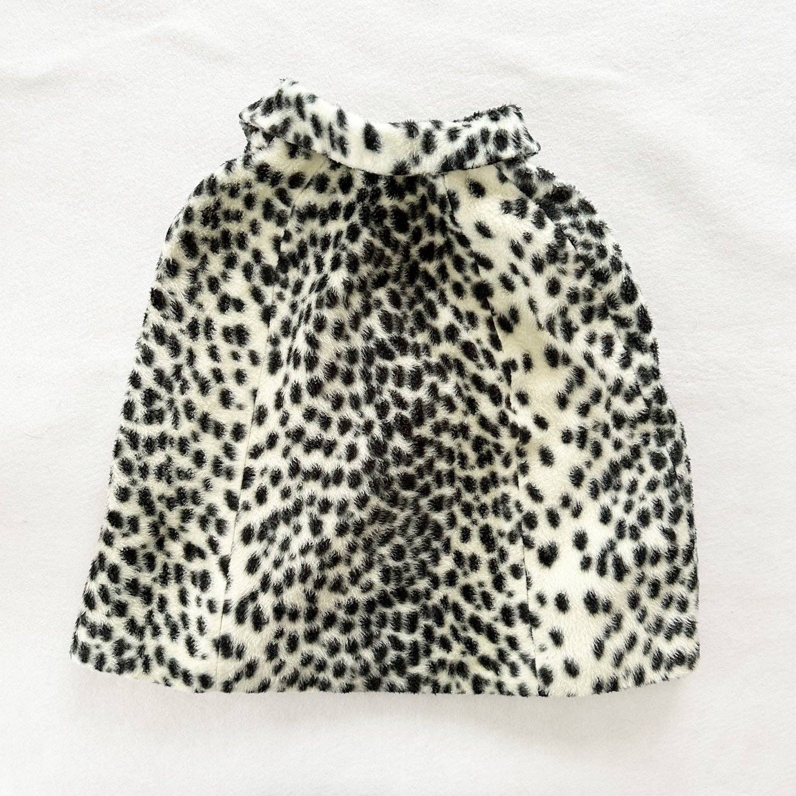 Handmade Dot Faux Fur Cape Coat - Yellow Clover Vintage Kids Clothes