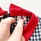 Gingham Red Accent Long Sleeve Dress - Yellow Clover Vintage Kids Clothes