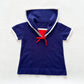 Vintage Sweater Knit Sailor Short Sleeve Top: 4T - Yellow Clover Vintage Kids Clothes