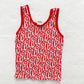 Numbers Woven Tank Top - Yellow Clover Vintage Kids Clothes