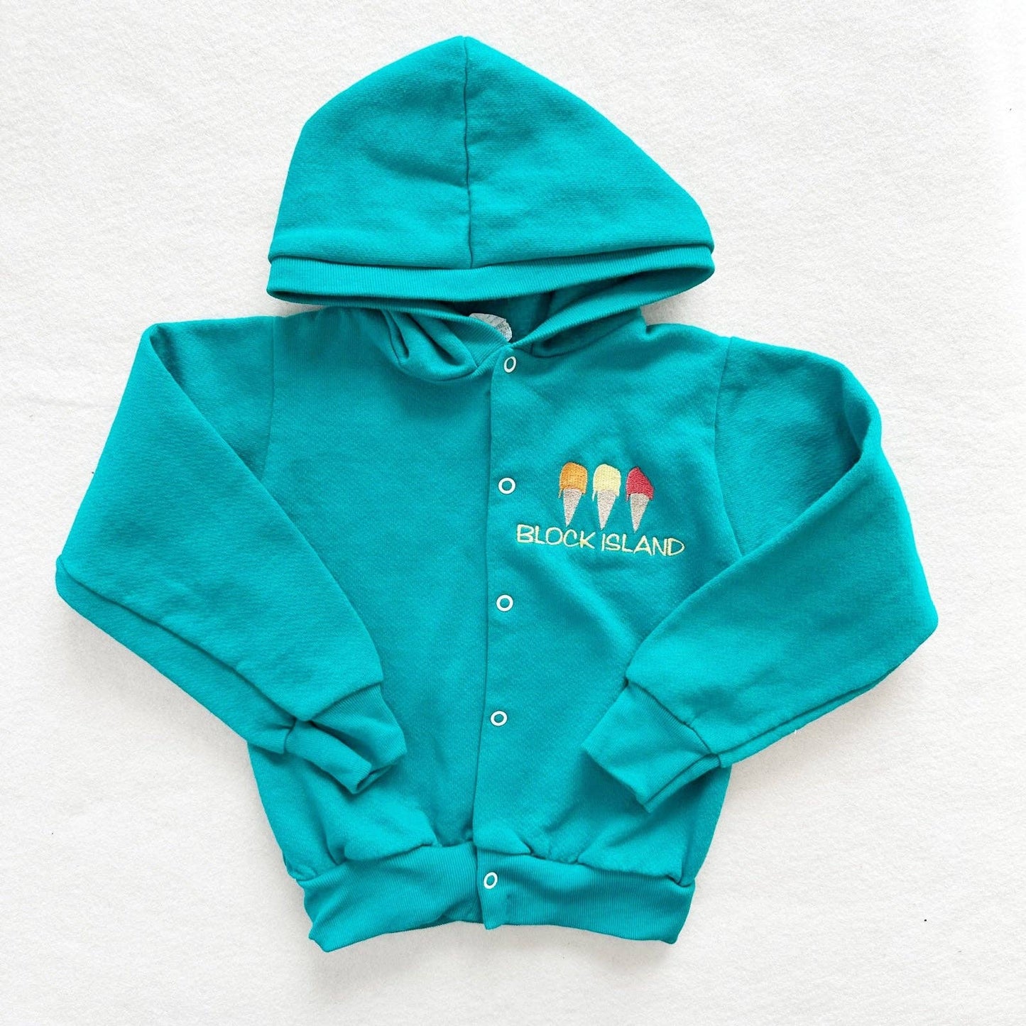 Block Island Ice Cream Embroidered Sweatshirt - Yellow Clover Vintage Kids Clothes