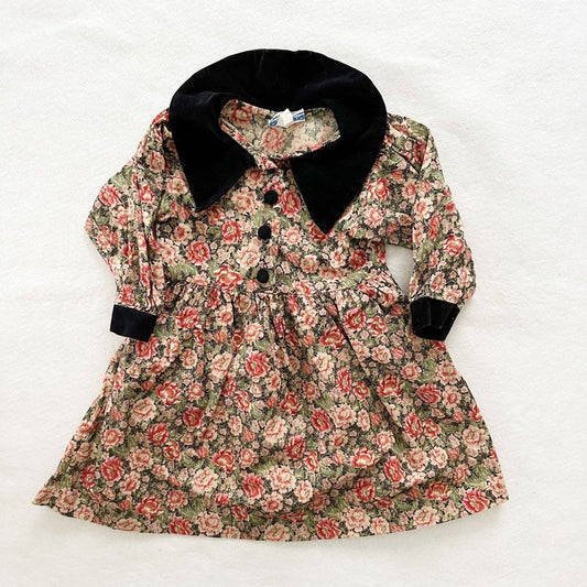 After the Stork Floral Velvet Dress