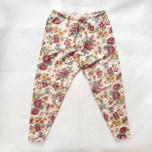LA Movers Floral Stretch Leggings - Yellow Clover Vintage Kids Clothes