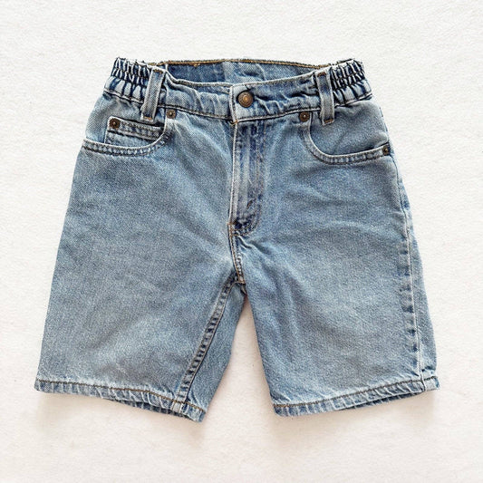 Vintage Levi’s 566 Loose Fit Denim Shorts: 7X - Yellow Clover Vintage Kids Clothes