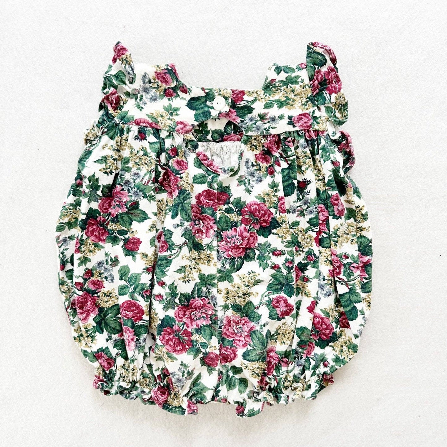 Cotton Collection Floral Bubble Romper - Yellow Clover Vintage Kids Clothes