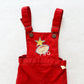 Vintage All Pro Football Appliqué Cotton Overalls: 24m - Yellow Clover Vintage Kids Clothes