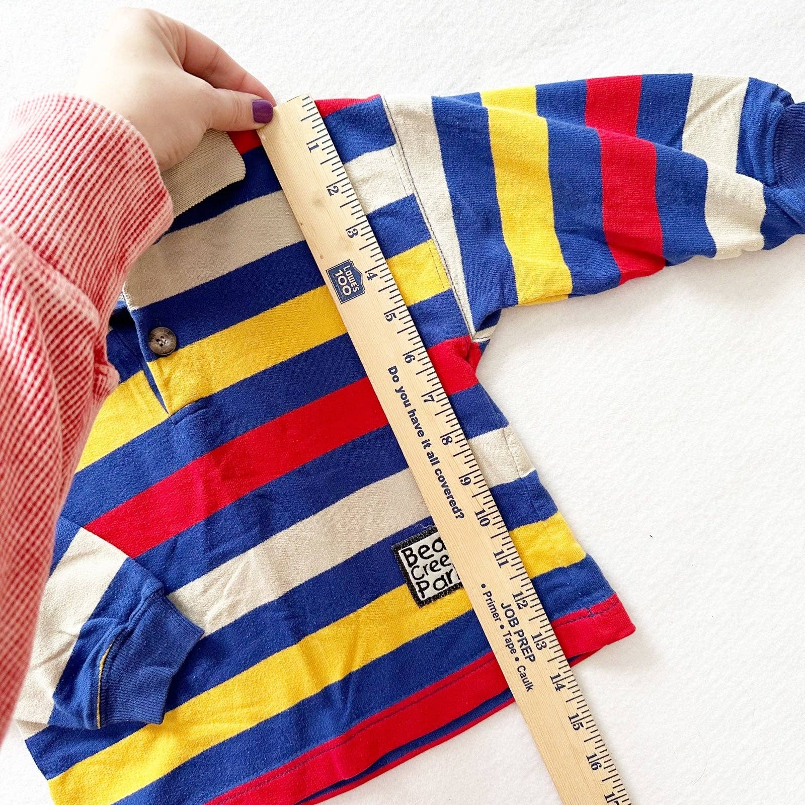 Buster Brown Rugby Stripe Primary Colors Shirt - Yellow Clover Vintage Kids Clothes