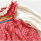 Vintage Carter’s 70s Knit Gingham Full Length Dress: 18m - Yellow Clover Vintage Kids Clothes