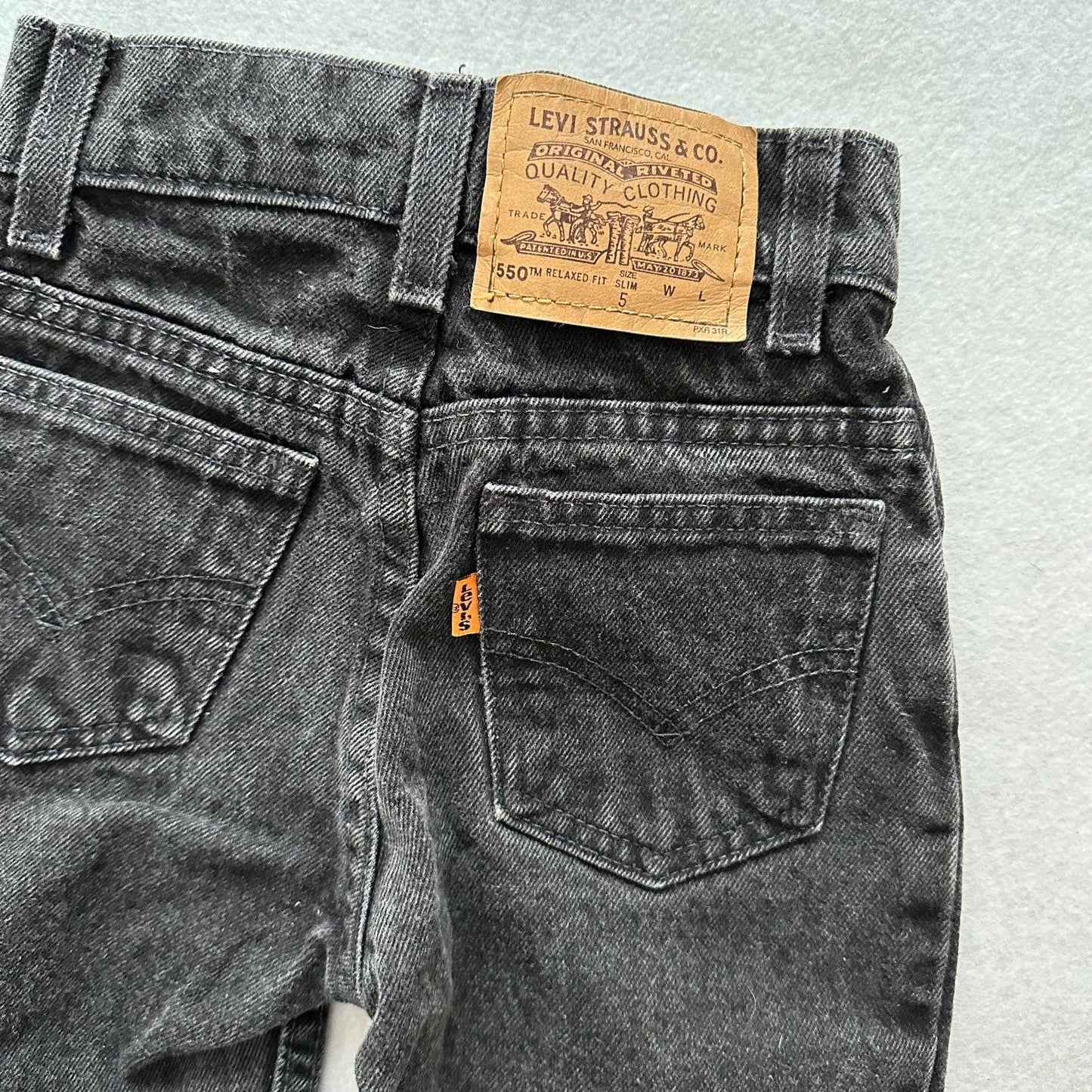 Vintage Black Levi’s Jeans with Orange Tab - Yellow Clover Vintage Kids Clothes