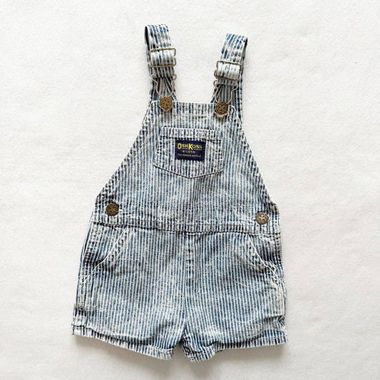 Vintage OshKosh Acid Wash Hickory Stripe Overalls - Yellow Clover Vintage Kids Clothes