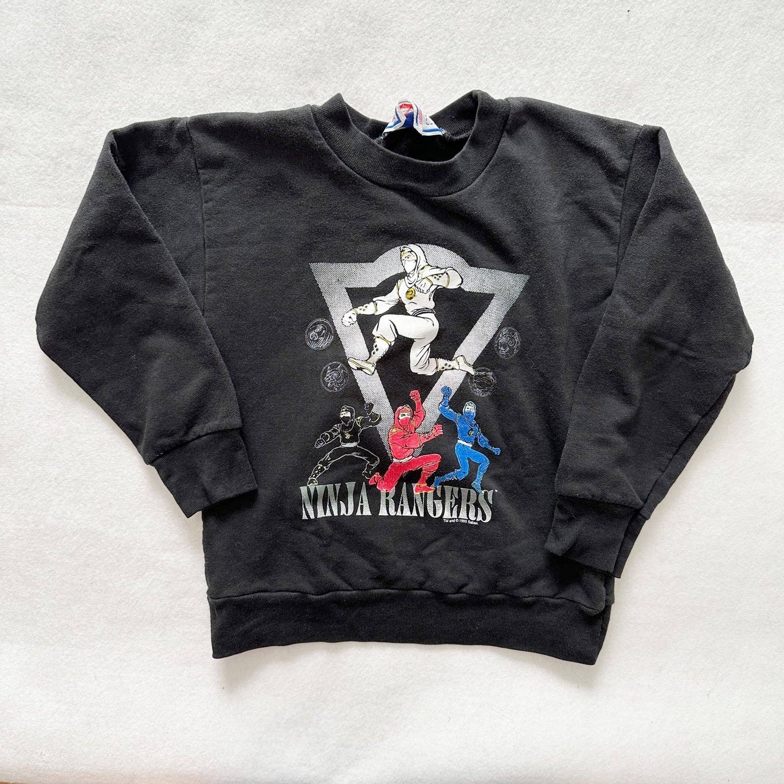Ninja Rangers Power Rangers Sweatshirt - Yellow Clover Vintage Kids Clothes