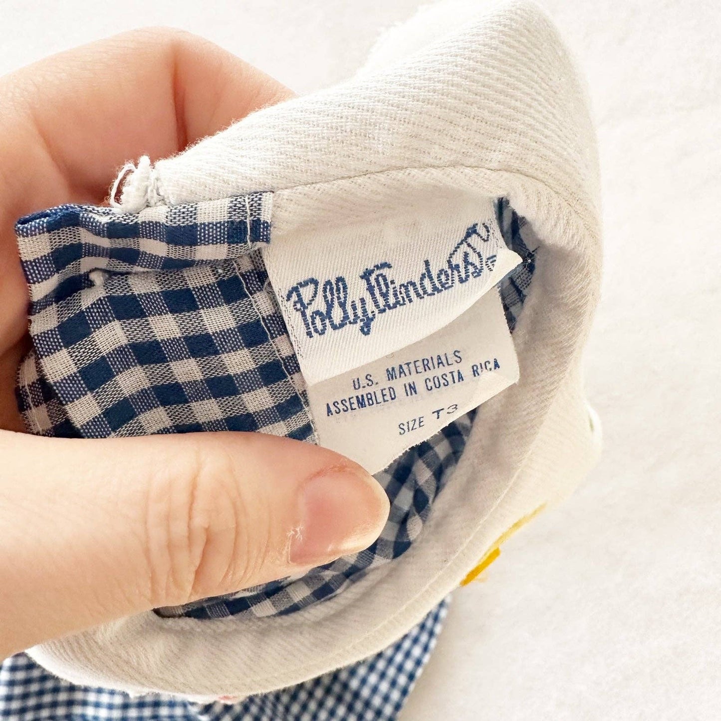 Polly Flinders Gingham Flower Collar Dress