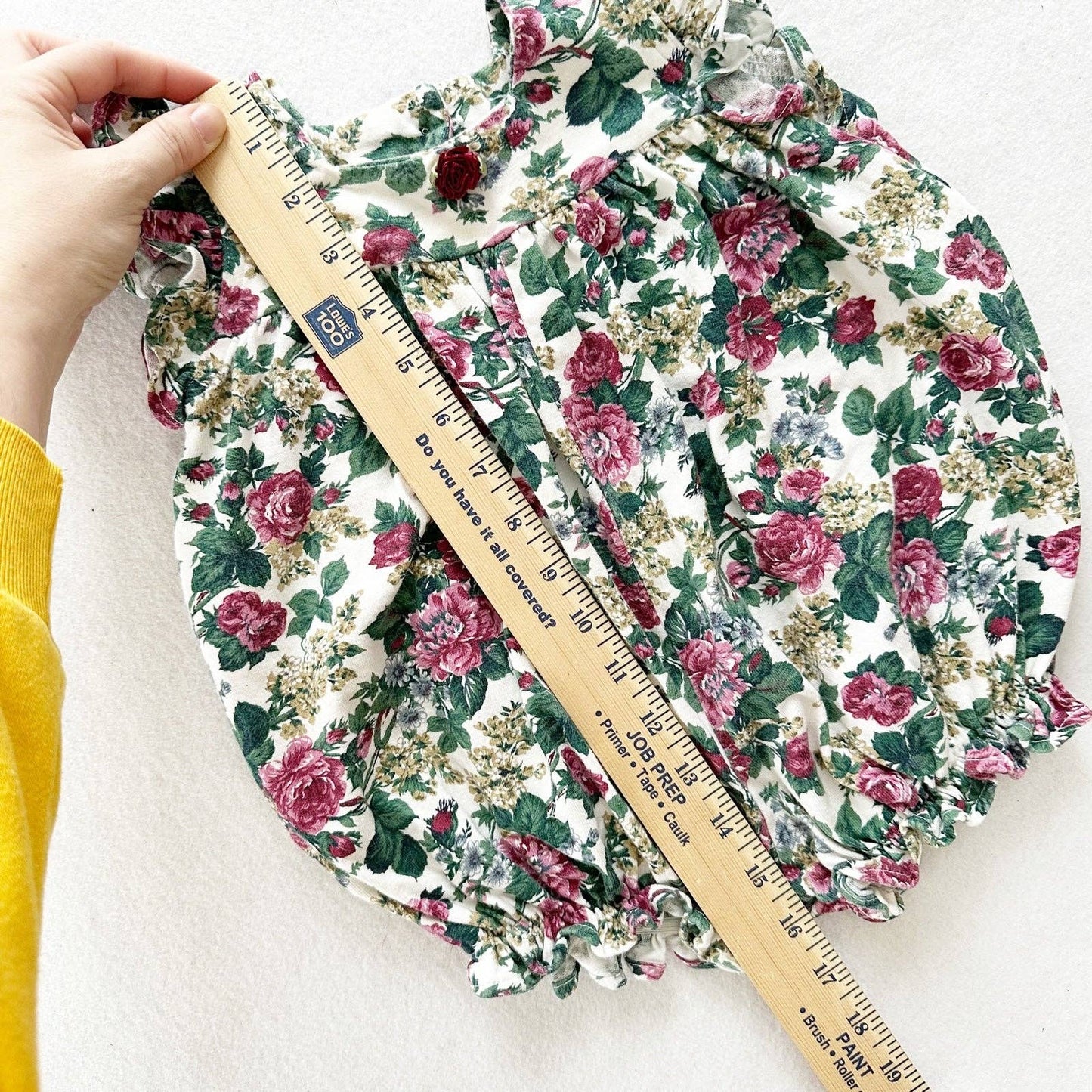 Cotton Collection Floral Bubble Romper - Yellow Clover Vintage Kids Clothes