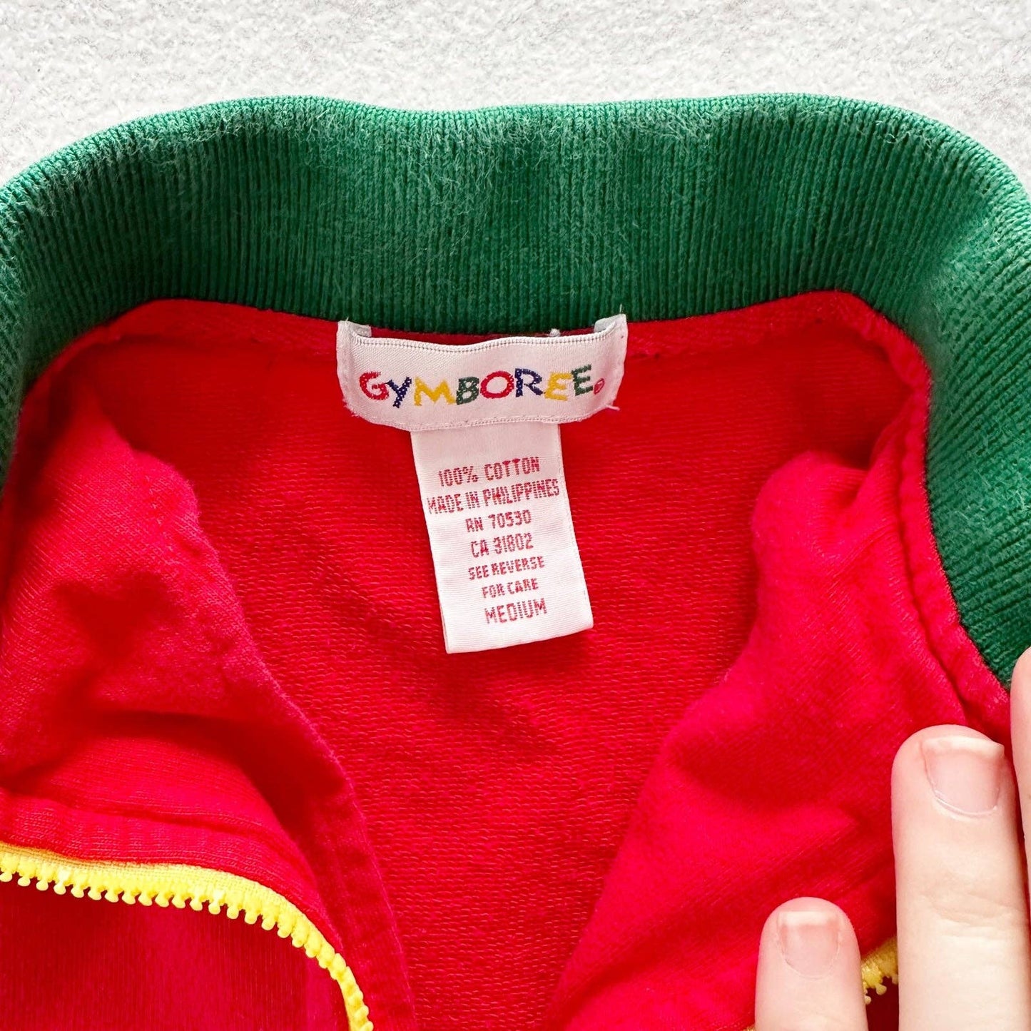 Gymboree Colorblock Pullover Zip Sweatshirt - Yellow Clover Vintage Kids Clothes