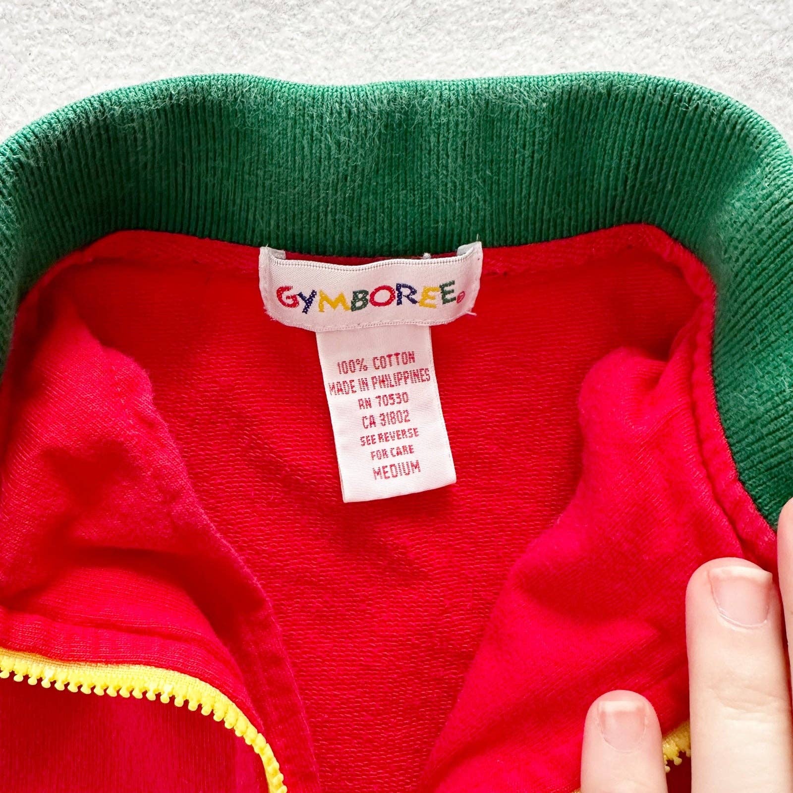 Gymboree Colorblock Pullover Zip Sweatshirt - Yellow Clover Vintage Kids Clothes