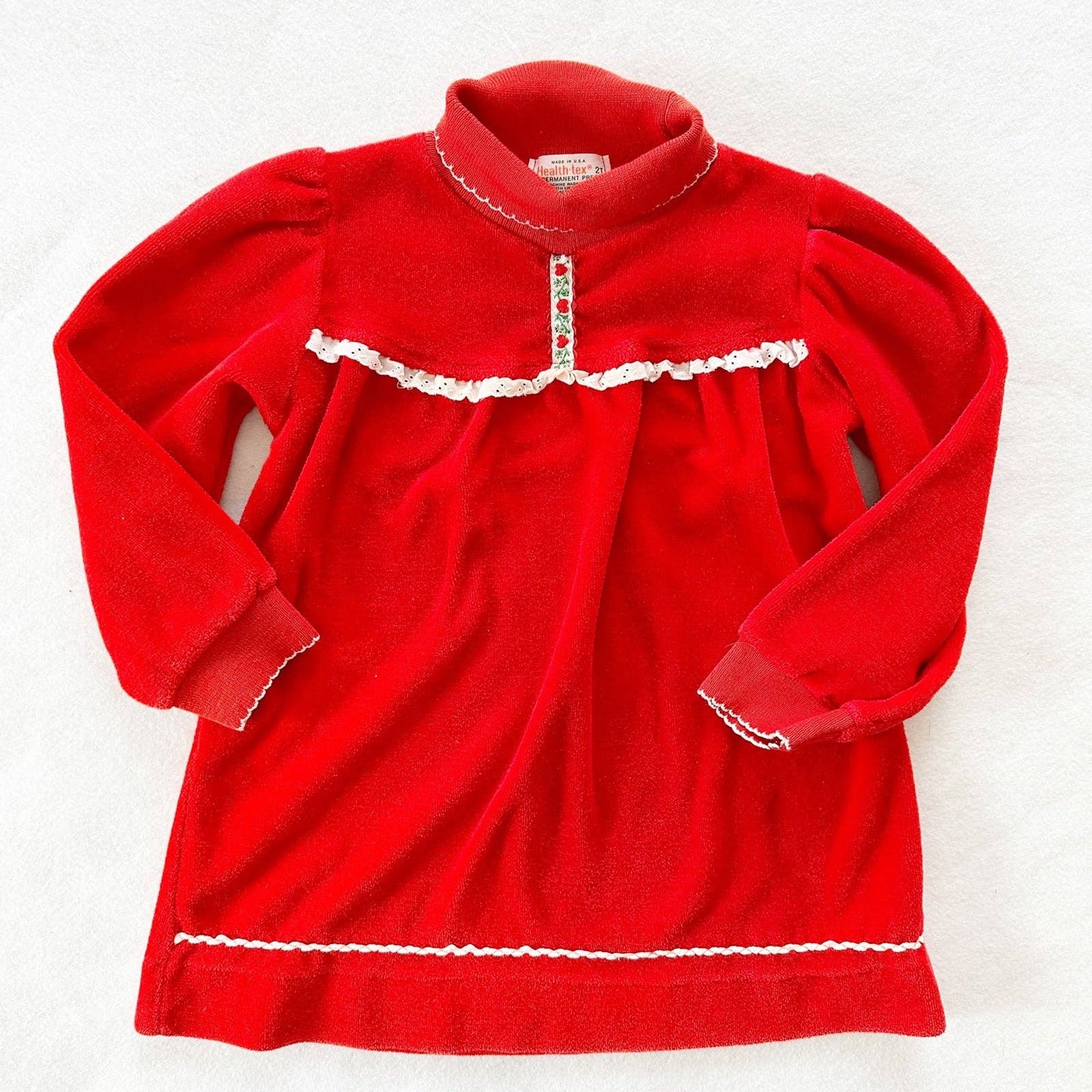 Healthtex Red Velour Turtleneck Dress