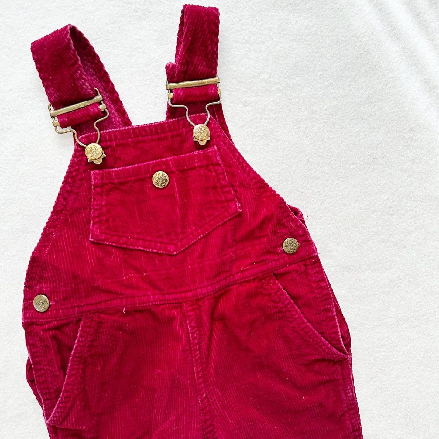 Vintage Happy Kids Cord Overalls: 12m - Yellow Clover Vintage Kids Clothes